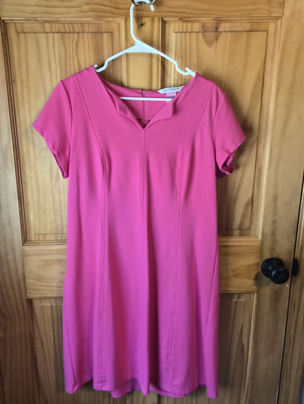 Peter Nygard Designer Hot Pink Short-Sleeve A-Line Dress SIZE 14